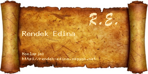 Rendek Edina névjegykártya